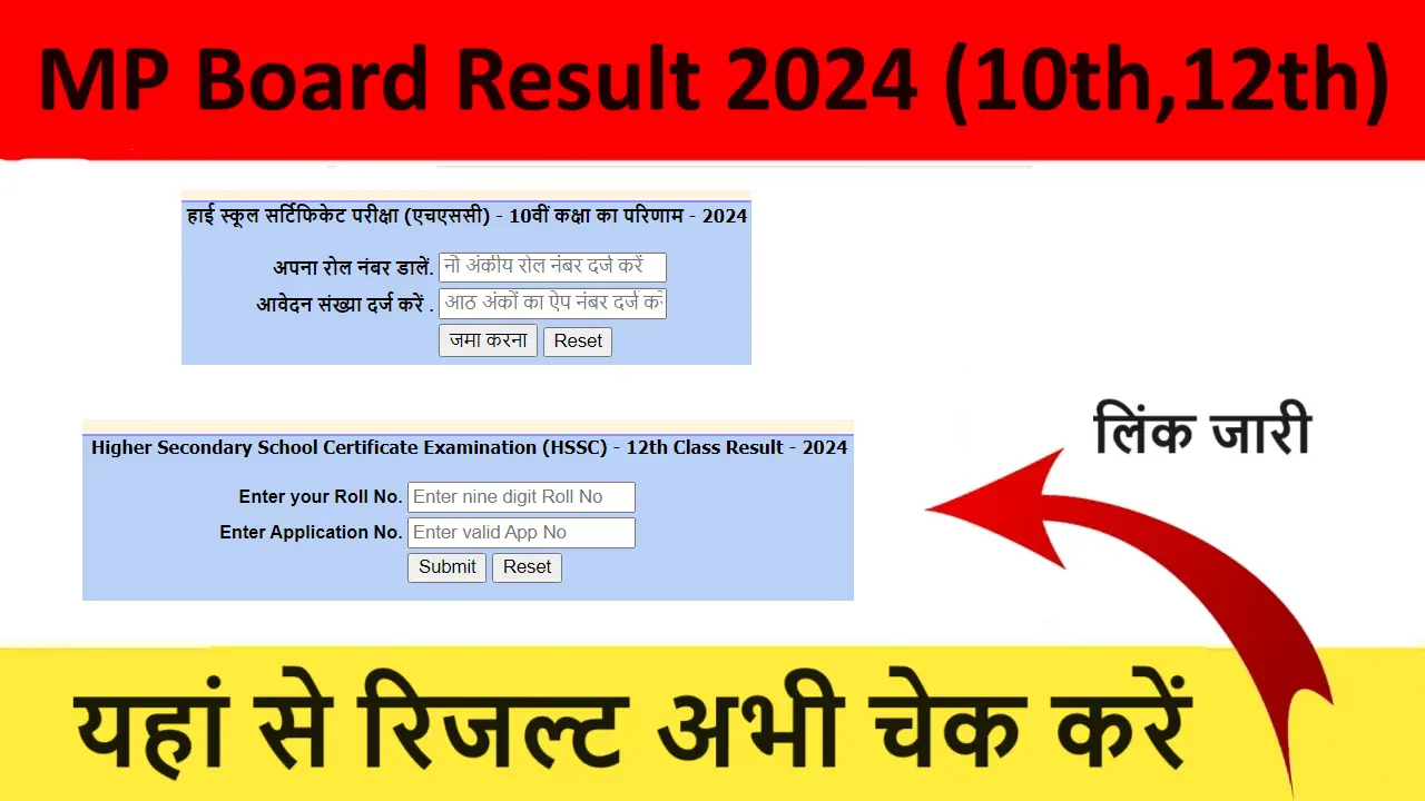 MPbse.nic.in Result 2024 10th, 12th