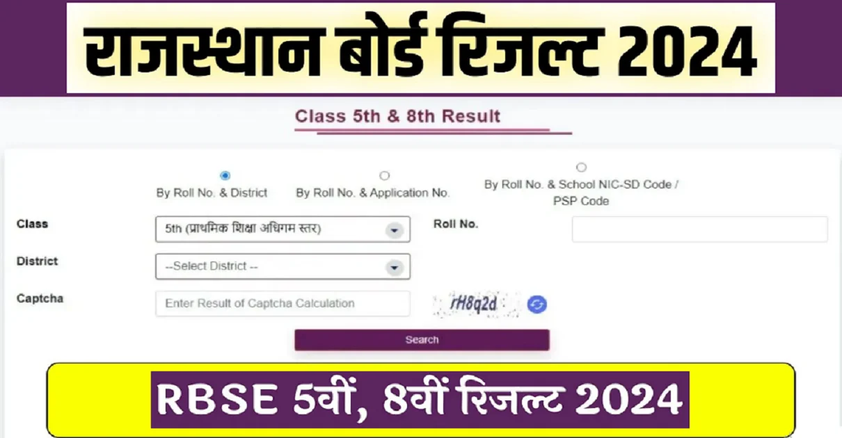 Rajasthan Board 5th 8th Result 2024