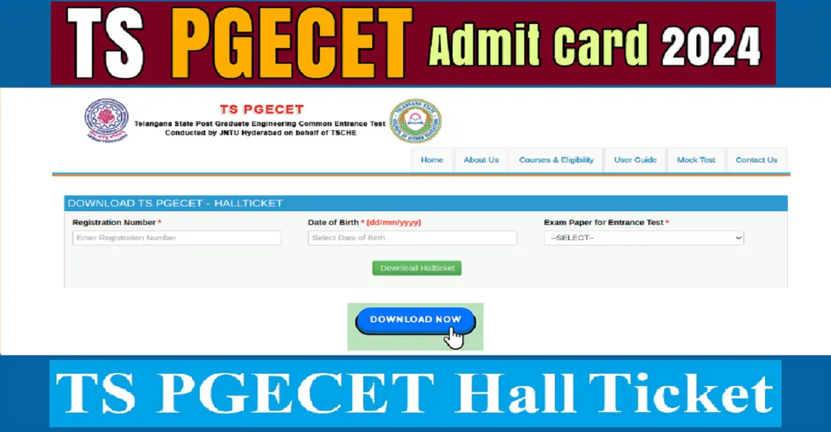 TS PGECET Admit Card 2024