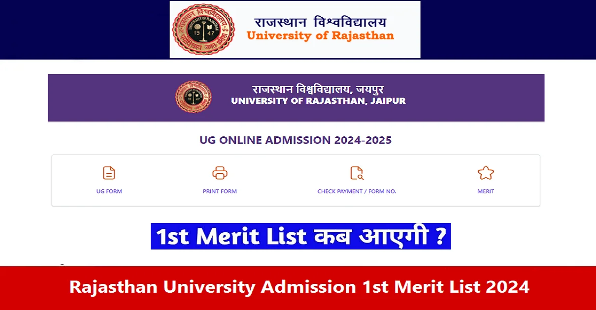 Rajasthan University 1st Merit List 2024