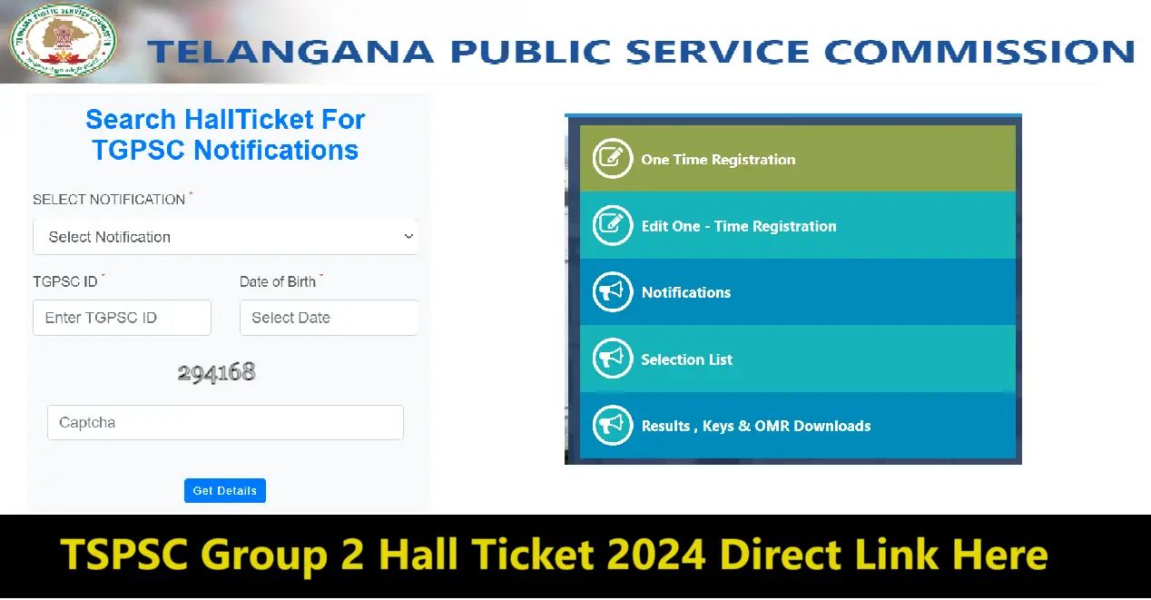 TSPSC.gov.in Group 2 Hall Ticket 2024