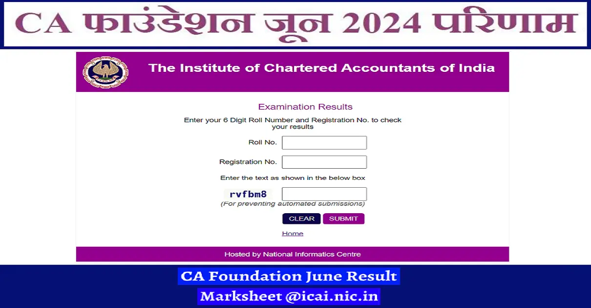 CA Foundation June Result 2024