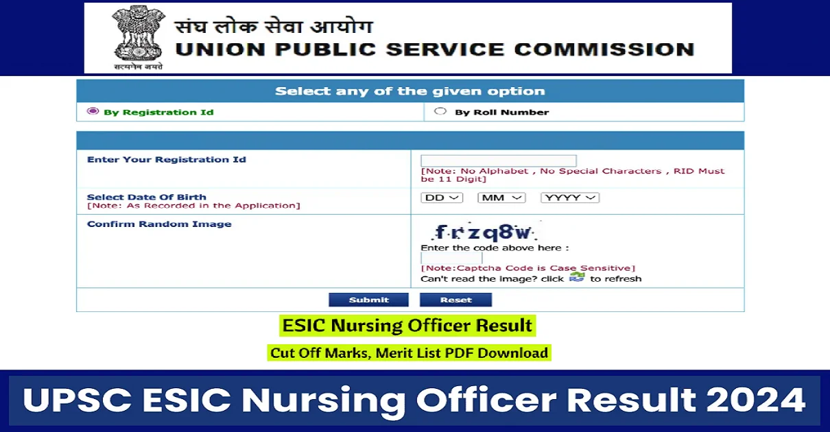 ESIC Nursing Officer Result 2024