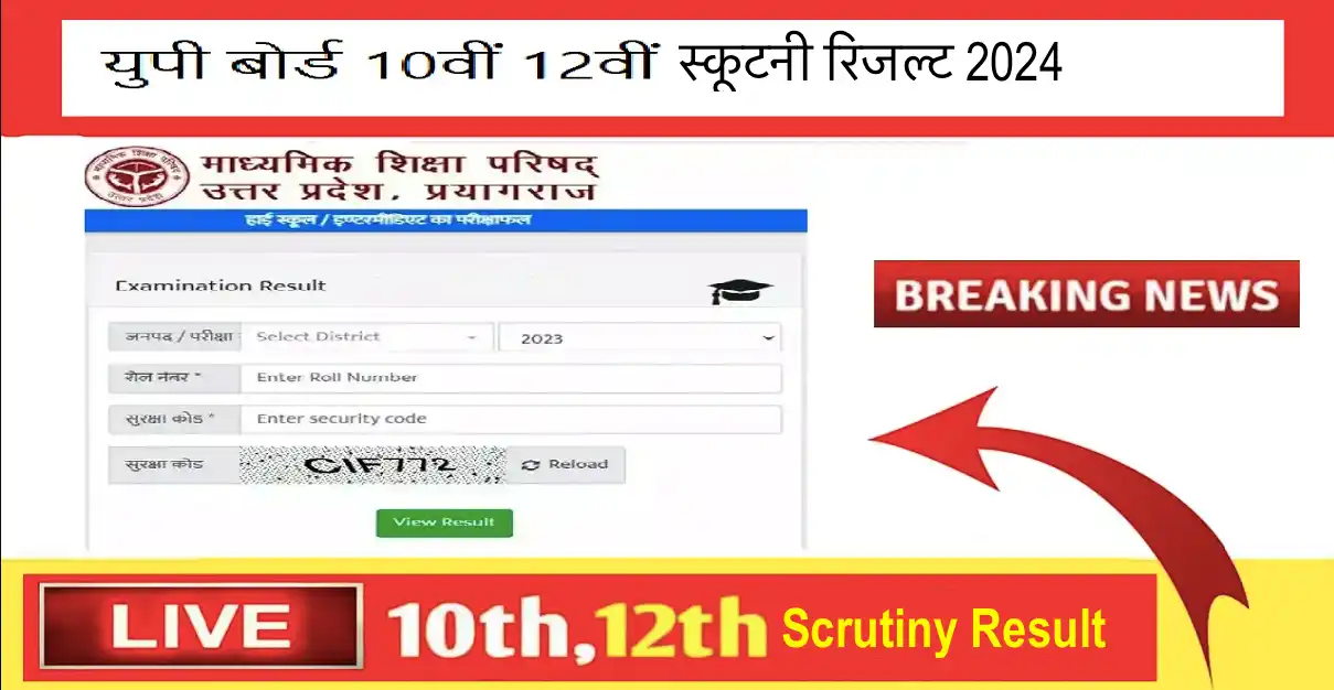 up board 10th 12th Scrutiny result 2024