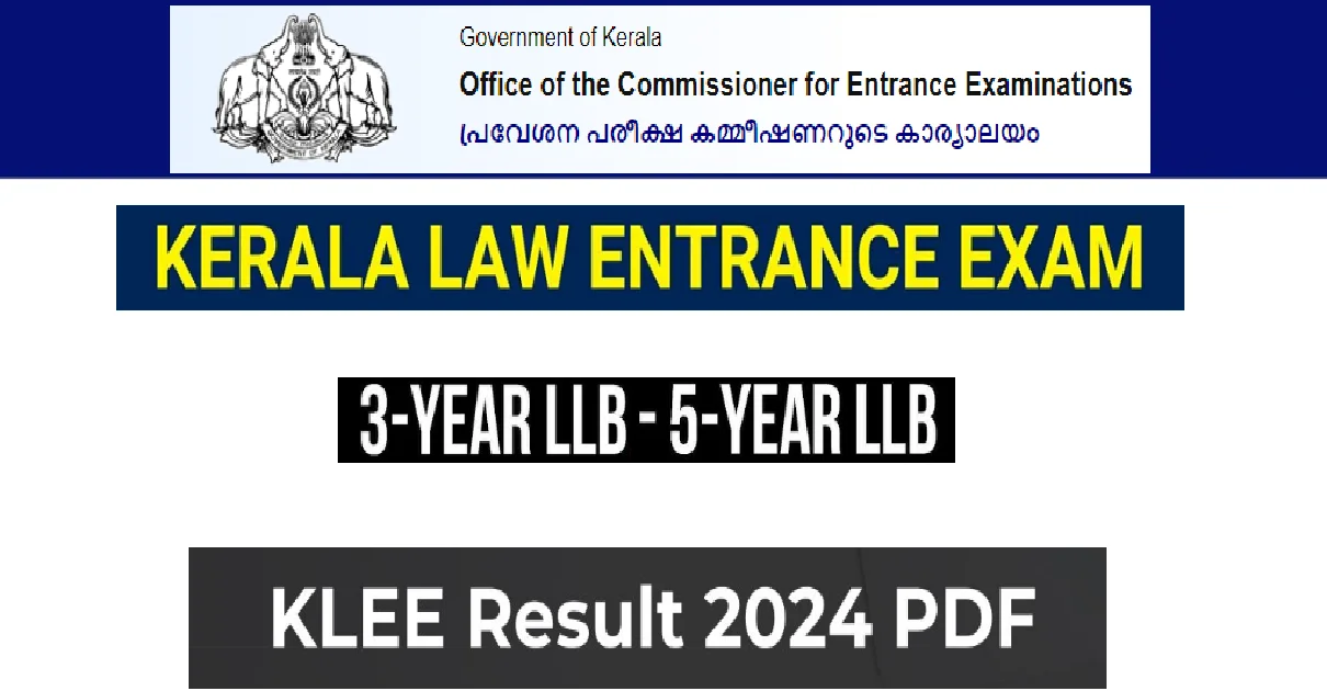 KLEE Result 2025 Rank List Live at cee.kerala.gov.in 3, 5 Year LLB