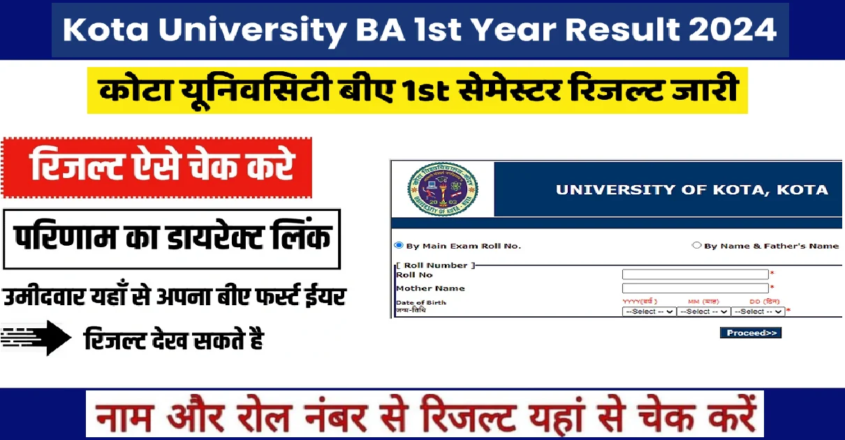 Kota University BA 1st Year Result 2024