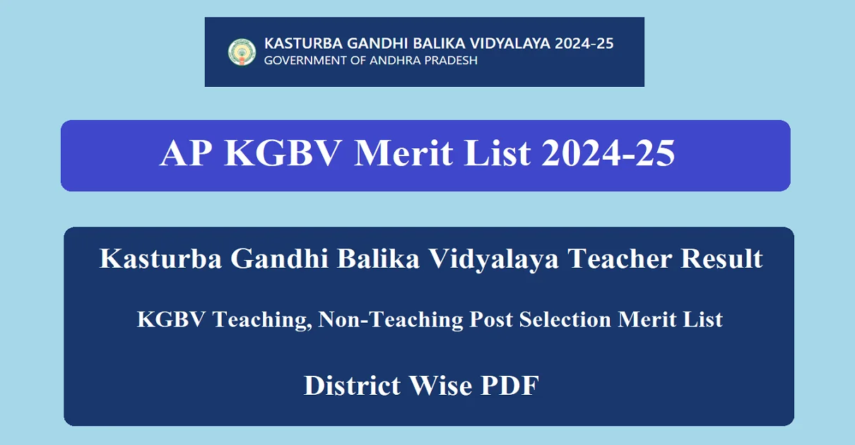 AP KGBV Merit List 2024-25