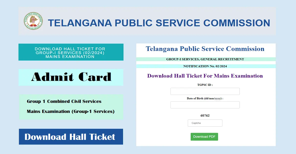 TGPSC Group 1 Mains Hall Ticket 2024